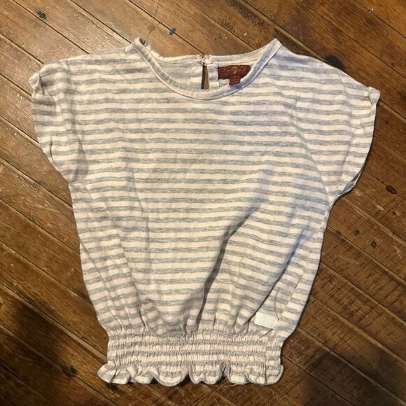 Joe’s Jeans pink and gray striped gathered waist size 5 top - Picture 1 of 3